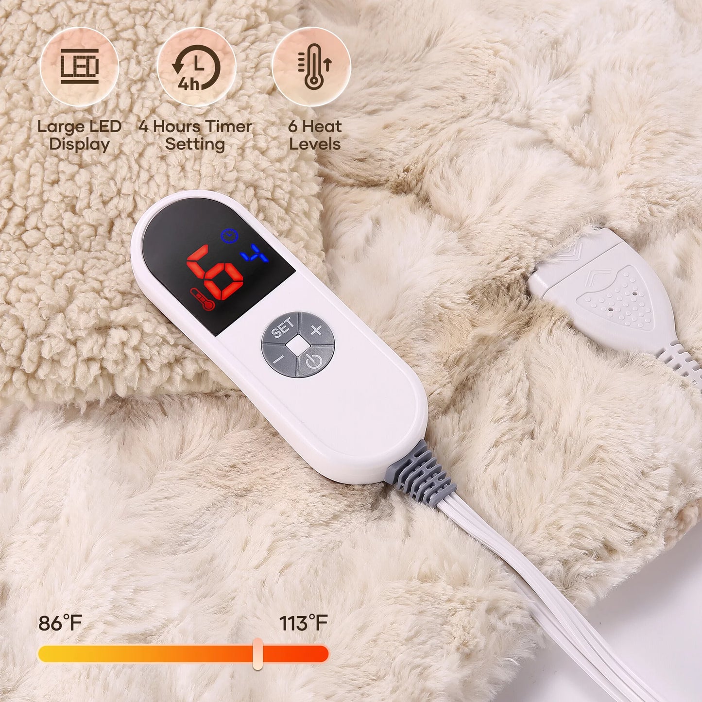 InstaRelief™  Electric Throw Blanket With 6 Heating Levels