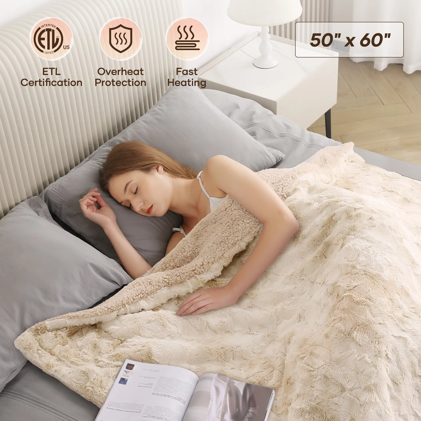 InstaRelief™  Electric Throw Blanket With 6 Heating Levels